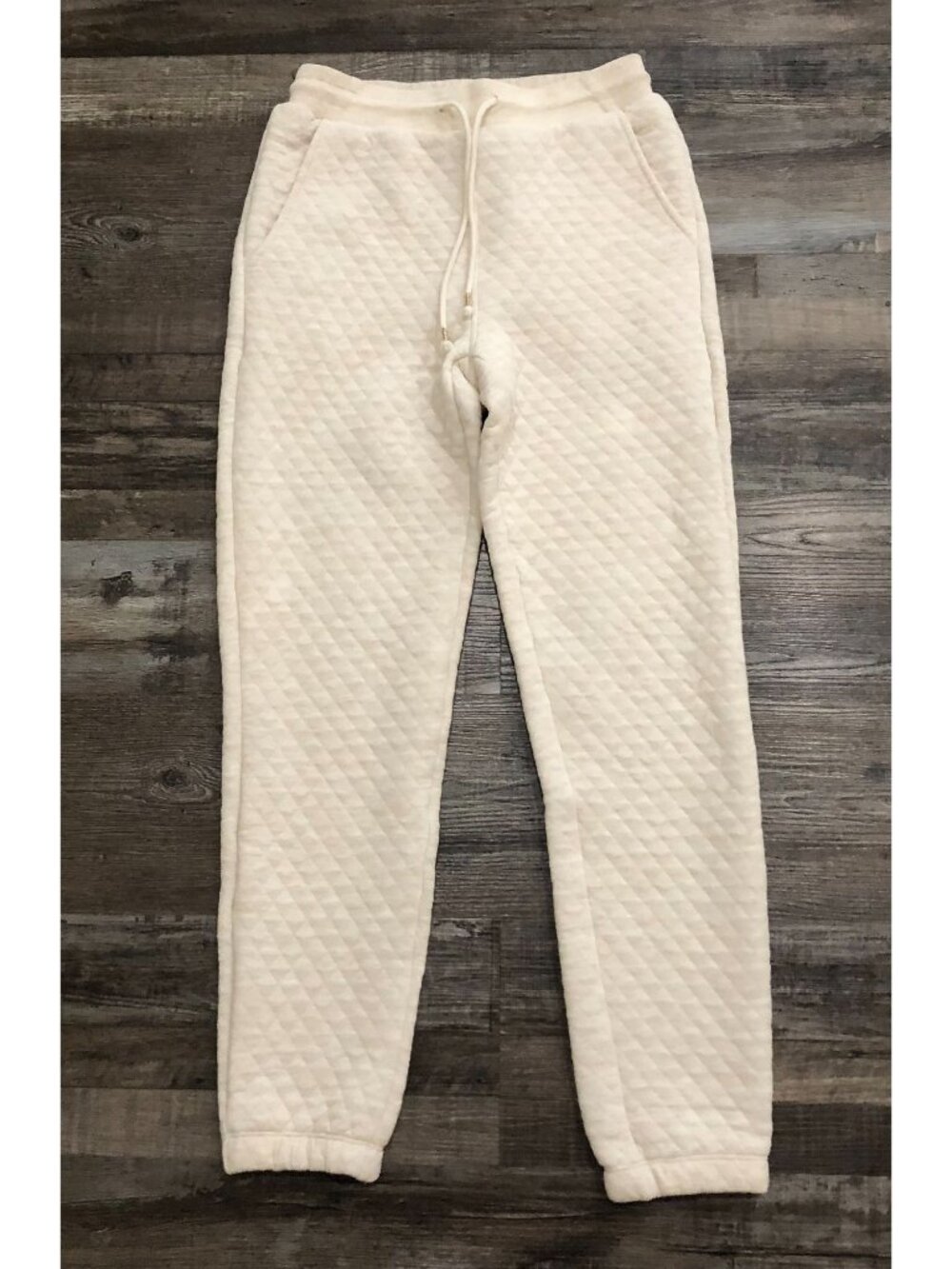 Marine Layer Women’s XS Corbet Quilted Joggers Diamond Texture Drawstring